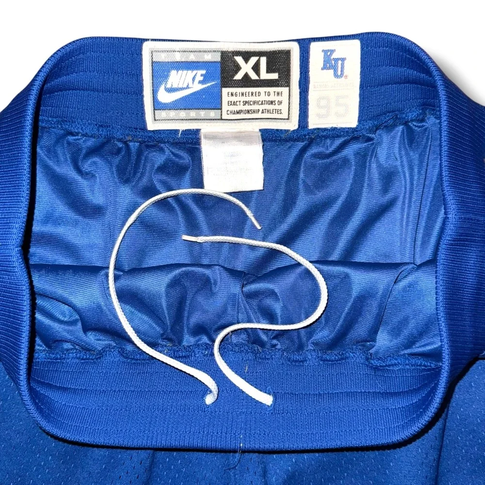 Vintage 1995 Nike Kansas Jayhawks Basketball Shorts Blue Red Mesh Mens XL‎ KU 34